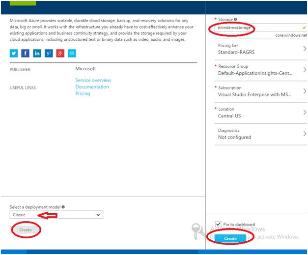 click on the Create button